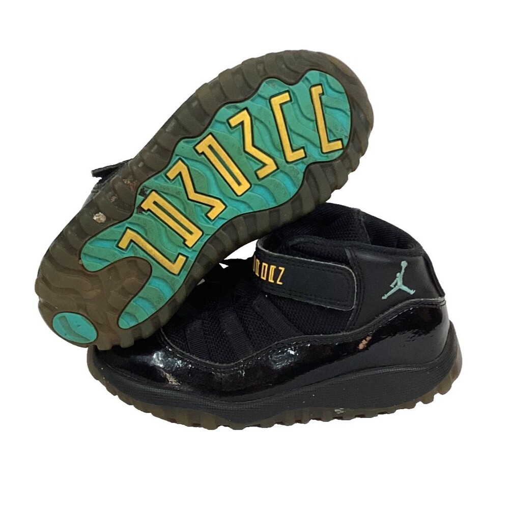 Nike Jordan Retro 11 (TD) Baby/Infant Sz 9C Black Gamma Blue Sneakers 378040-006